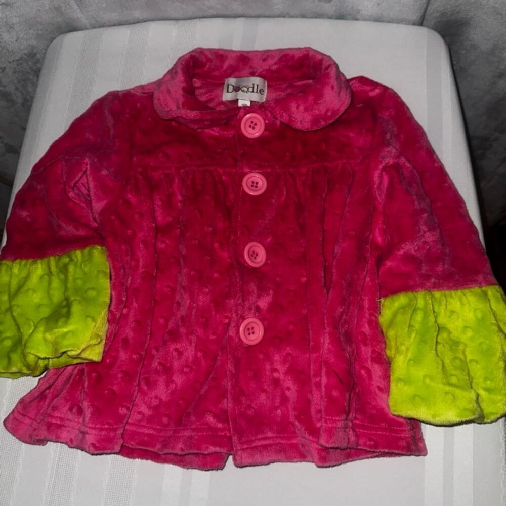 Alolly Wally doodle 2T mink dot‎ overcoat EUC